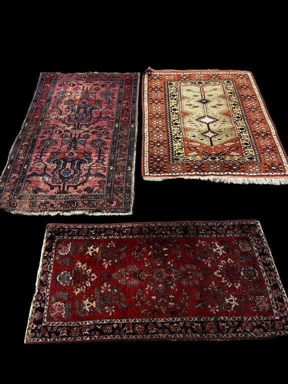3 Assorted Hand Knotted Throw Rugs (1 of 4)