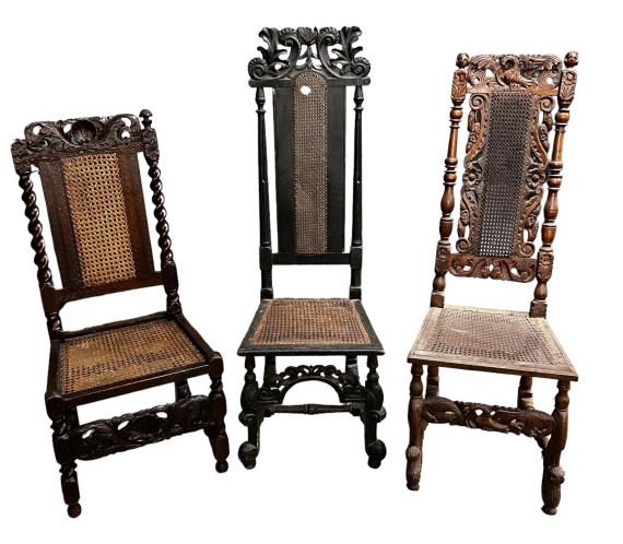 3  Carved Oak  Renaissance Revival Chairs (1 of 4)
