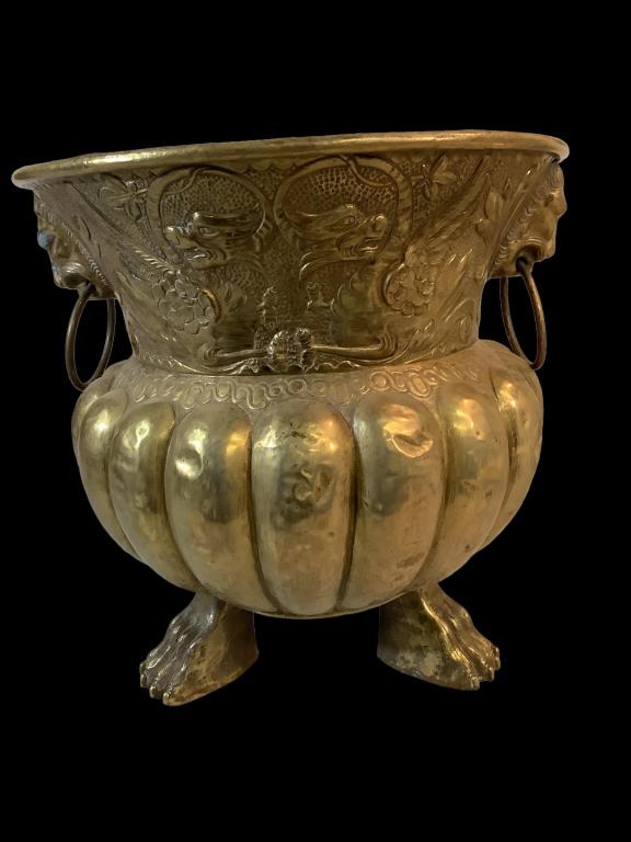 Neoclassical  Brass Planter (1 of 4)