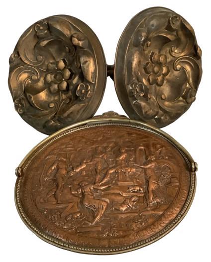 Pair Victorian  Brass TieBacks, Copper Tazza (1 of 5)