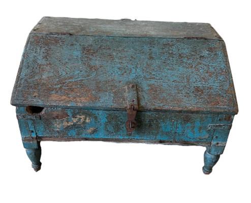 Table Top Clerks Desk Blue Paint (1 of 3)