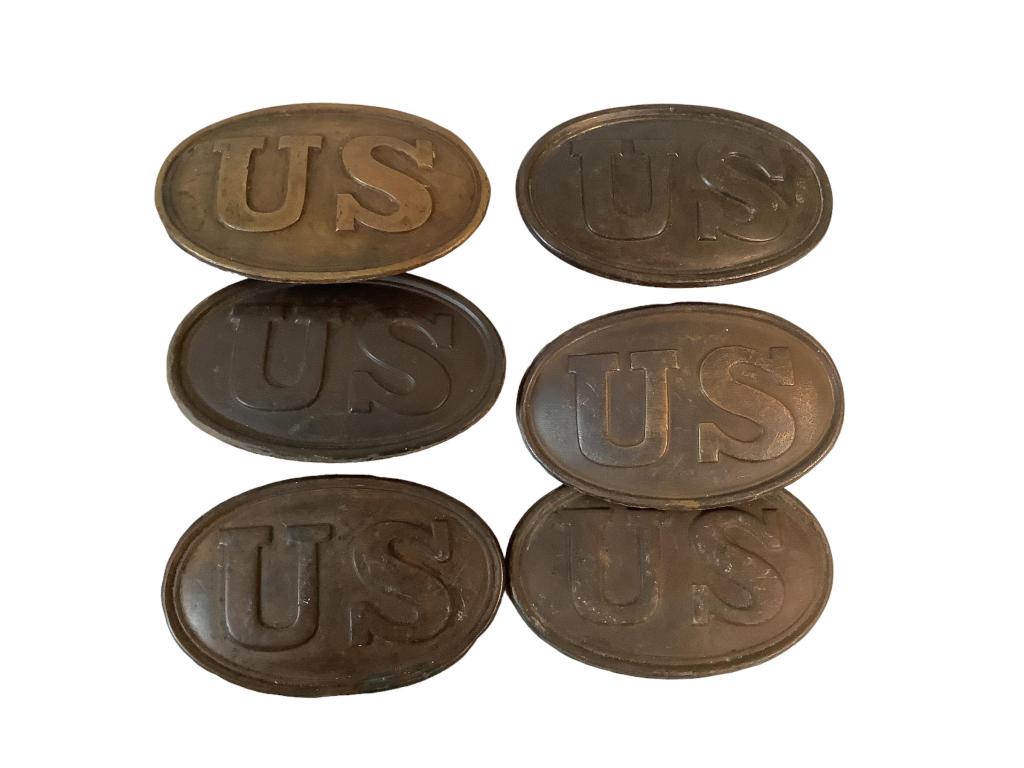 Six Civil War Union Belt Box Plates (1 of 6)