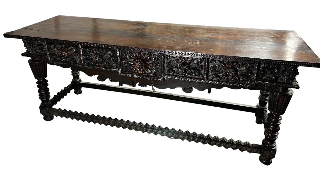 Highly Carved Spanish Revival Server (1 of 8)