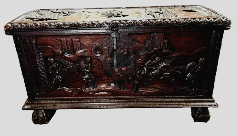 Highly Carved Spanish Revival Coffer (1 of 6)
