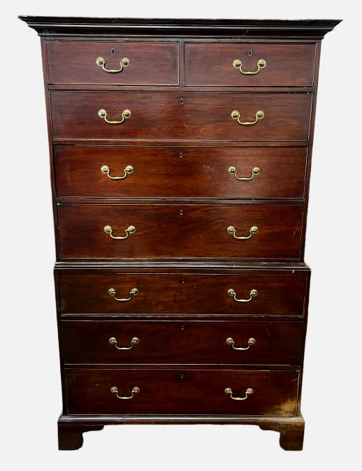 English Chippendale Mahogany Chest on Chest (1 of 5)