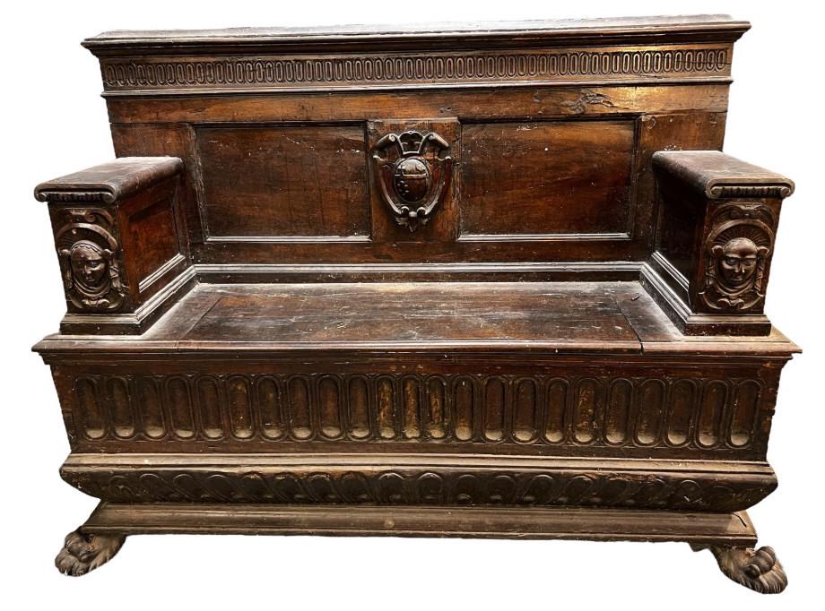French Renaissance Revival Hall bench (1 of 5)