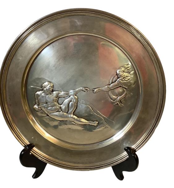 Sterling Silver Plate, Creation of Adam (1 of 4)