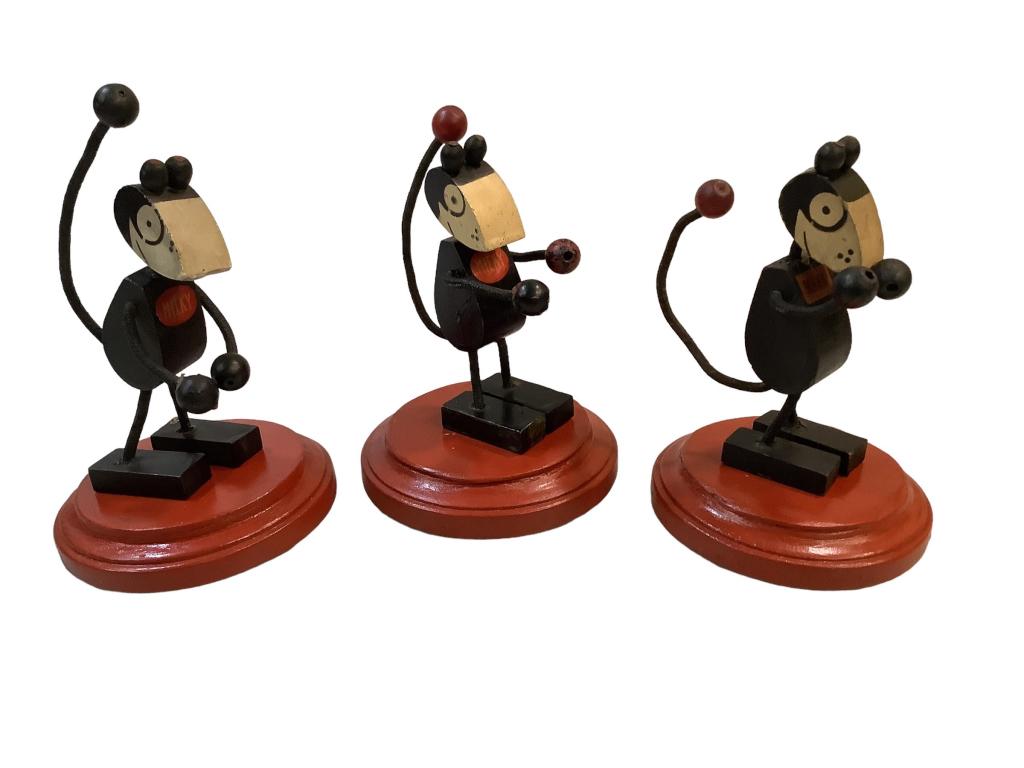 Performo Toy Company Mickey Mouse: Three figures, produced by Performo Toy company, 1926, Pre Disney figures, 4 to 5 inches tall, each has a chest decal that reads Micky (Performo sued Disney for the copyrite, but lost and the company 