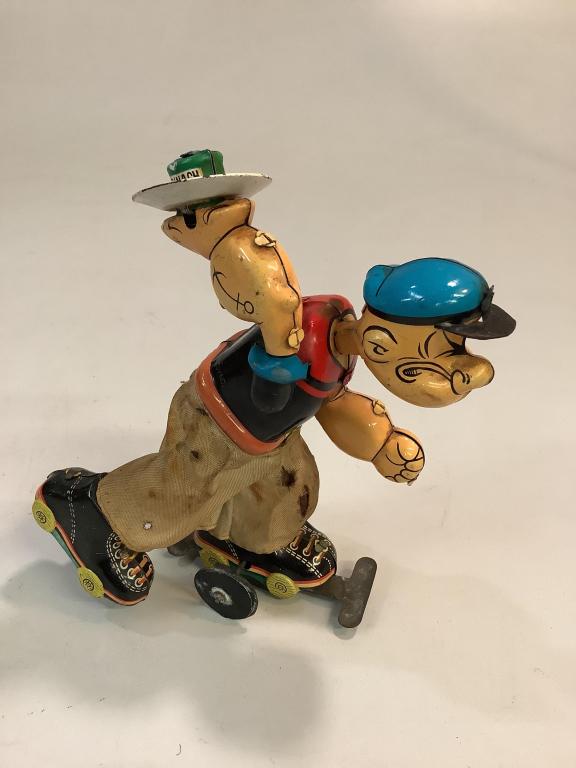 Vintage Marx Wind Up Skating Popeyen (1 of 5)