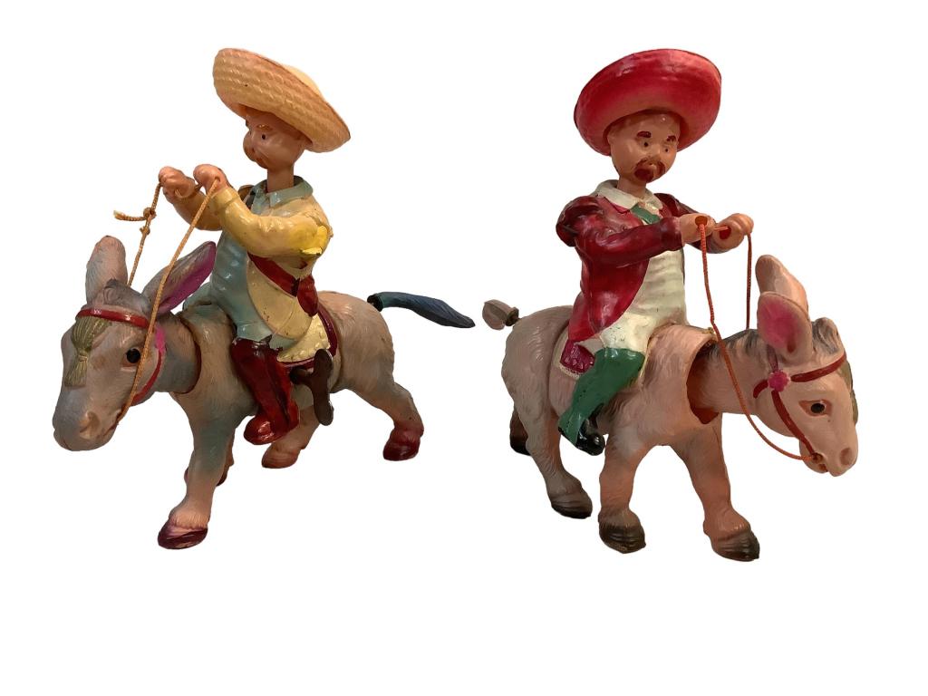 Two 1940s Celluloid  Wind Up Donkeys (1 of 4)