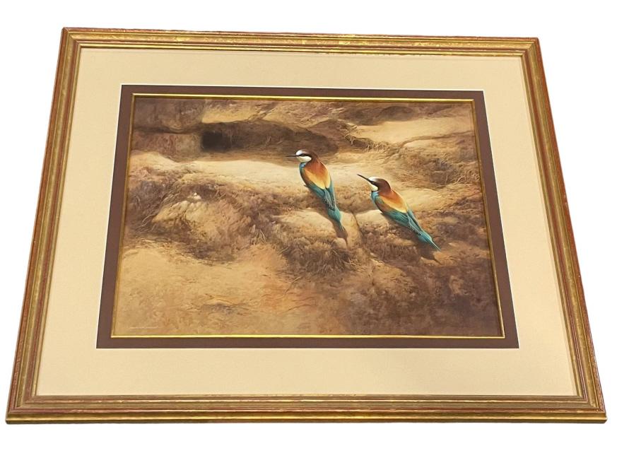 The Bee Eaters, Raymond Cyril Watson: U.K., 1935-1994..gouache and bodycolour, signed lower left, good condition, The Tryon Gallery LTD tag on verso..sight 14H x 19W, frame 22H x 27.5W