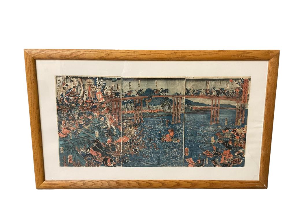 Japanese Woodblock Triptych, Attrib. Yoshitora (1 of 11)