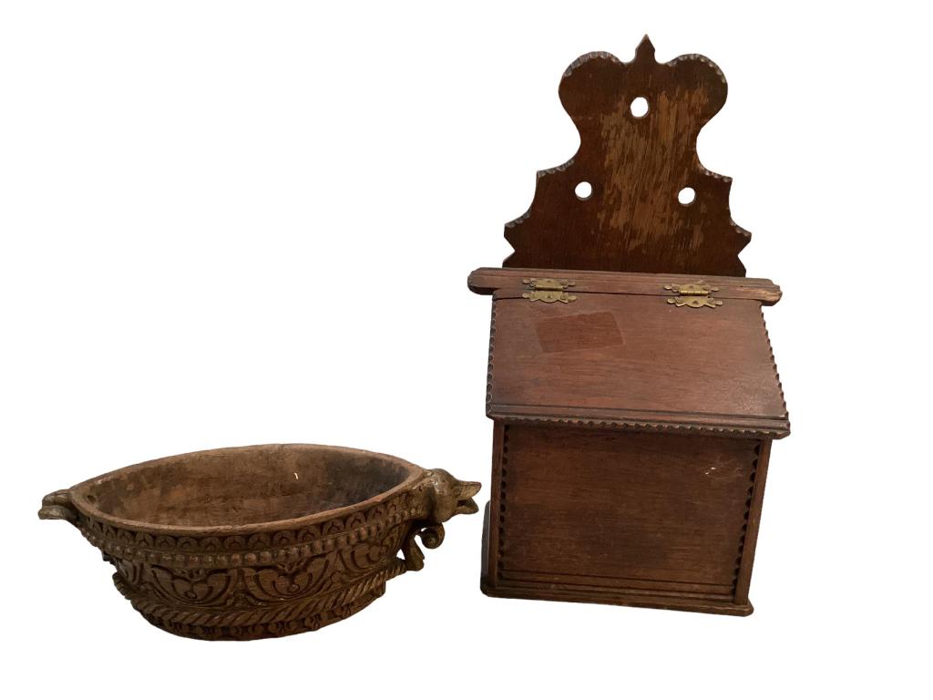 Chip Carved Candle Box, Scandinavian Bowl (1 of 4)