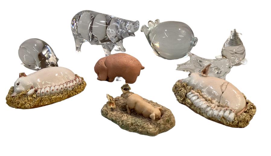 Collection Crystal and Ceramic Pigs (1 of 5)