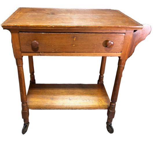 Mixed Woods 1 drawer Tea Cart (1 of 3)