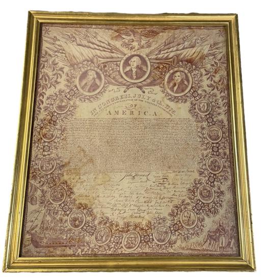 Framed Declaration of the 13 States Textile (1 of 8)