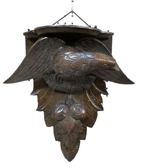 Carved Eagle Clock Shelf (1 of 3)