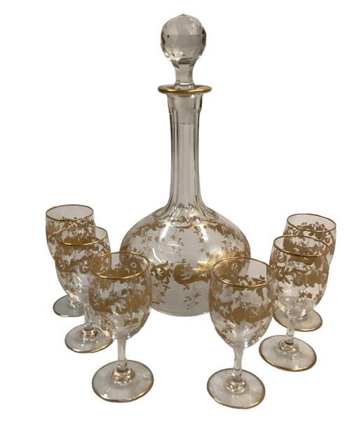 Gilt Overlay Cordial Set (1 of 3)