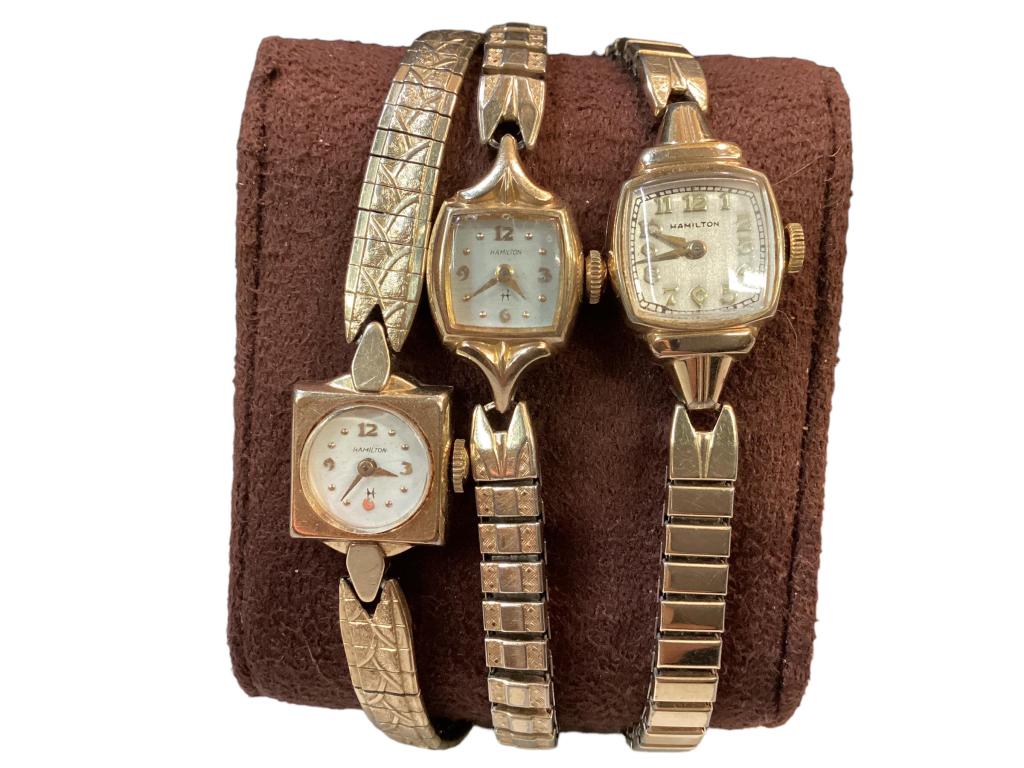 Three Vintage Ladies Hamilton Wrist Watches (1 of 3)