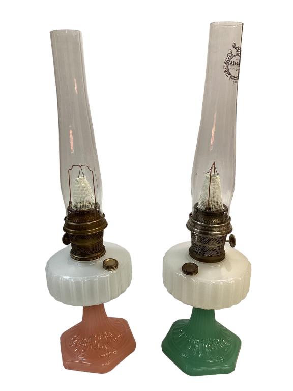 2 Aladdin  Oil Lamps, Corinthian Pattern (1 of 6)