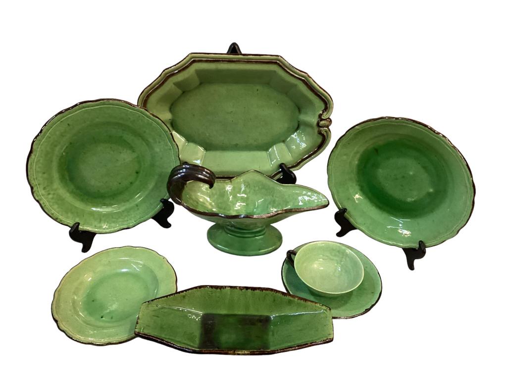 French Green Glazed Pottery Set (1 of 5)