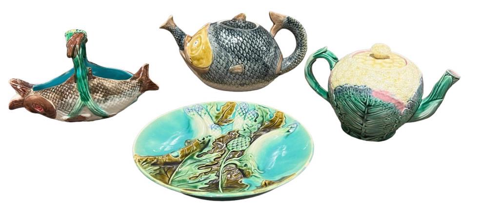 4 Pcs Assorted Vintage Majolica (1 of 9)
