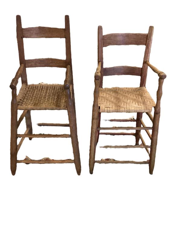 Near Pair Early Mule Ear High Chairs (1 of 7)