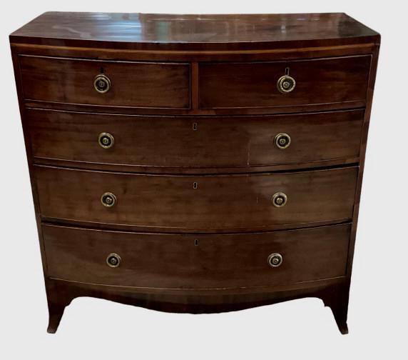 English 19th century Bow front chest (1 of 6)