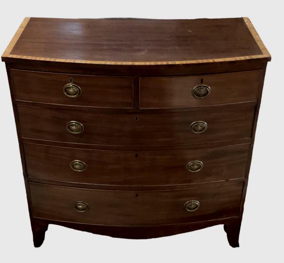 English Mahogany Bow Front Chest (1 of 7)