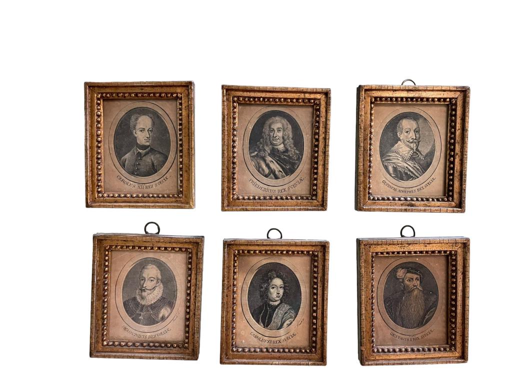 12 Miniature Engravings of Monarchs of Sweden (1 of 8)