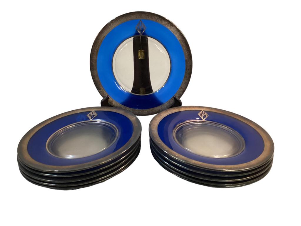 Art Deco Silver Overlay Dessert Plates (1 of 4)
