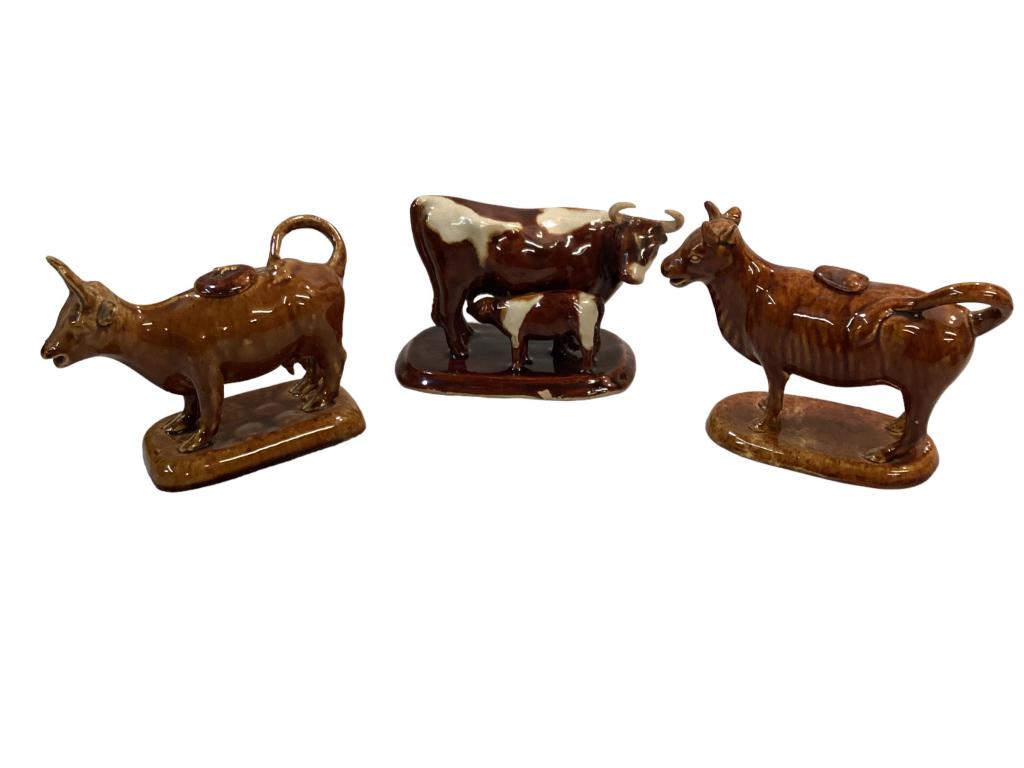 3 Pottery Cow Figures (1 of 5)