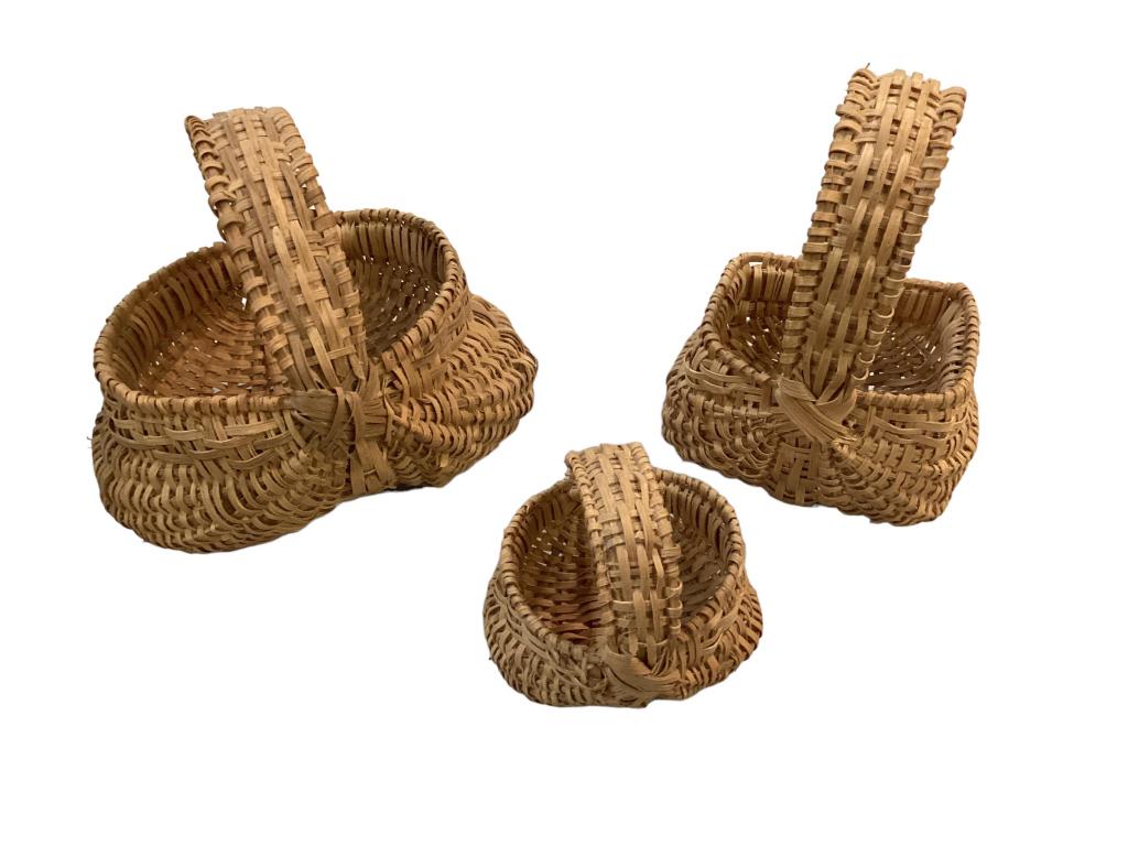 Three Miniature  Woven Split Baskets (1 of 4)