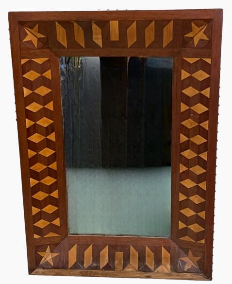 Folk Art Inlaid Wall Mirror (1 of 6)