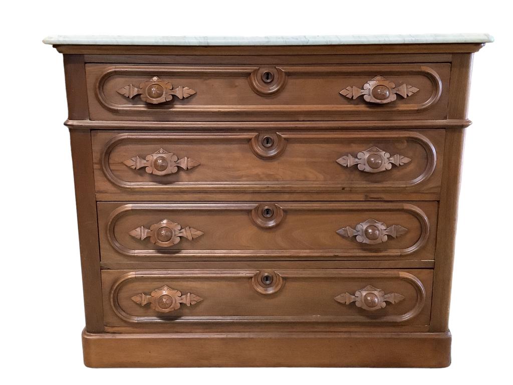 4 Drawer Walnut Cottage Chest (1 of 6)