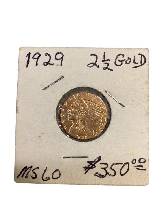 1929 Two and half Dollar Gold Coin (1 of 5)