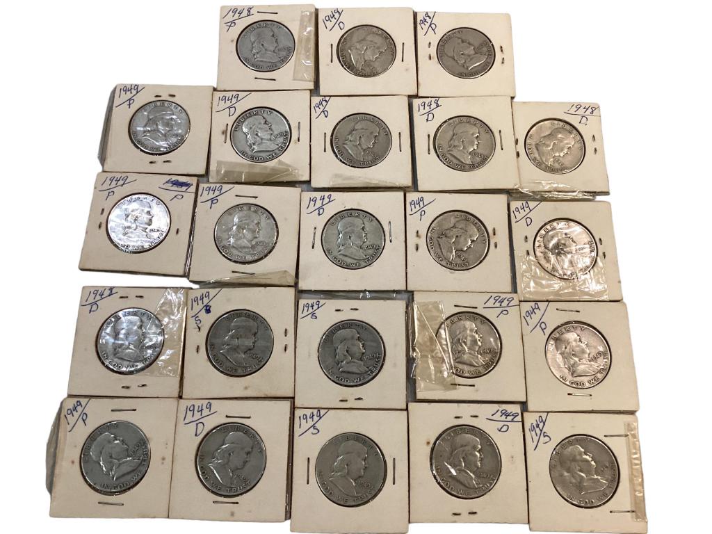 23 Ben Franklin Silver Half Dollars (1 of 5)