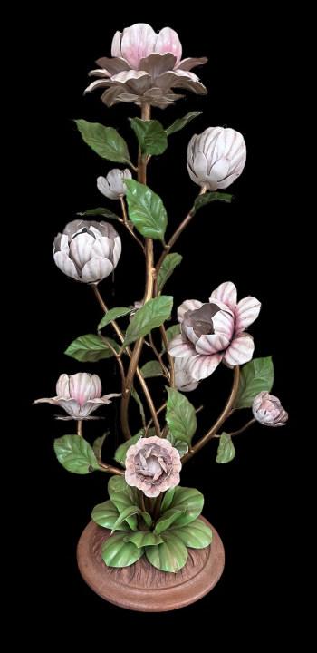 Italian Floral Tole Lamp (1 of 6)