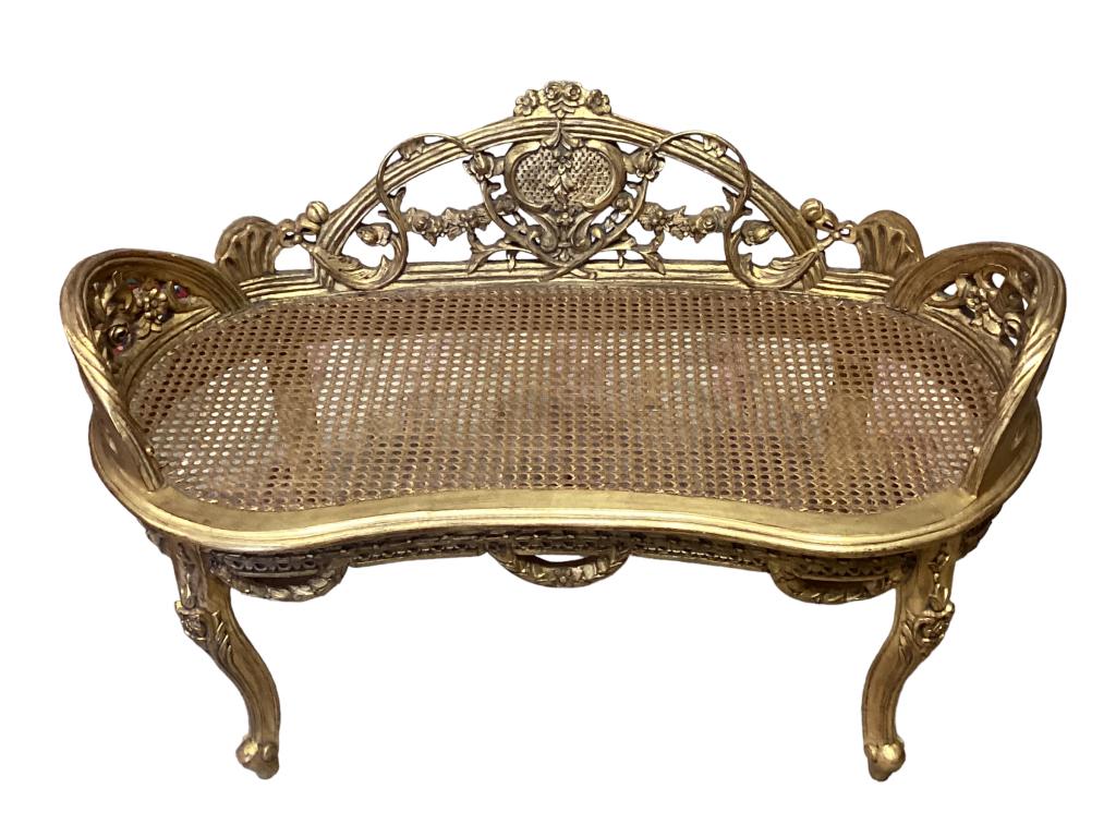 Louis XVI Style Gilded Vanity Bench (1 of 4)