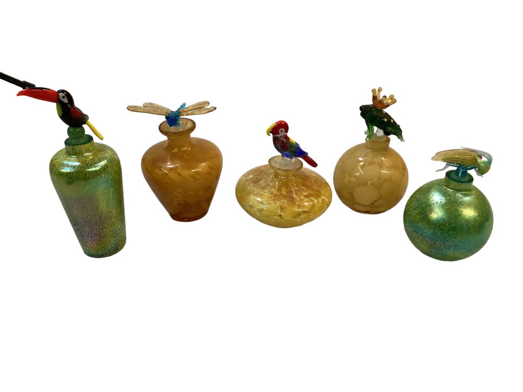 Five Art Glass Perfume Bottles (1 of 4)