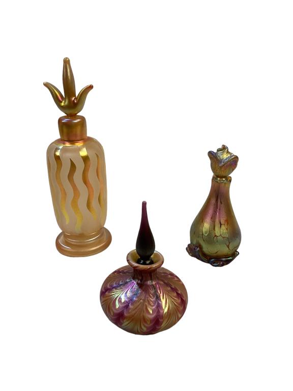 Three Art Glass Perfume Bottles (1 of 4)