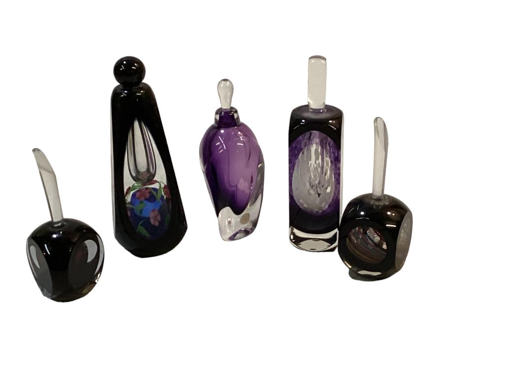 Five Art Glass Perfume Bottles (1 of 5)