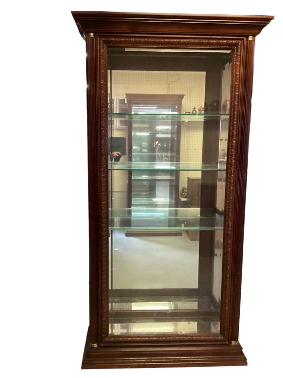 Carved Mahogany Carved Display Cabinet (1 of 5)