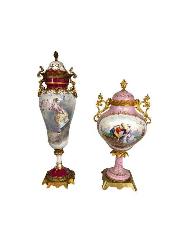 2 Sevres Style French Porcelain Lidded Urns (1 of 12)