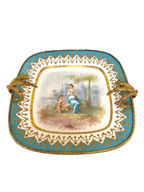 Sevres Style Ormolu Mounted Plate (1 of 8)