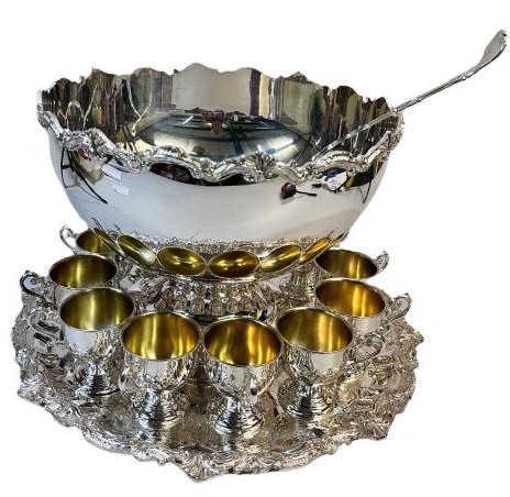 Monumental Birmingham Silver Co. Punch Bowl Set (1 of 4)