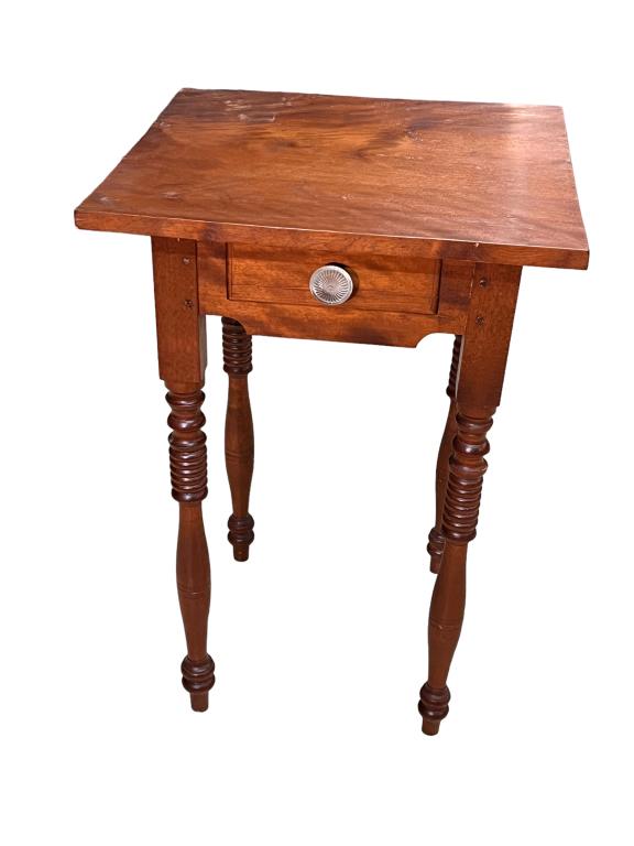 Figured Walnut One Drawer Stand (1 of 4)