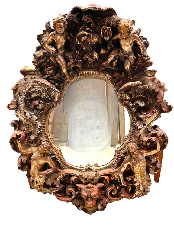 Finesse Originals Polychrome Mirror: Molded fiberglass, Adam and Eve 47 x 36