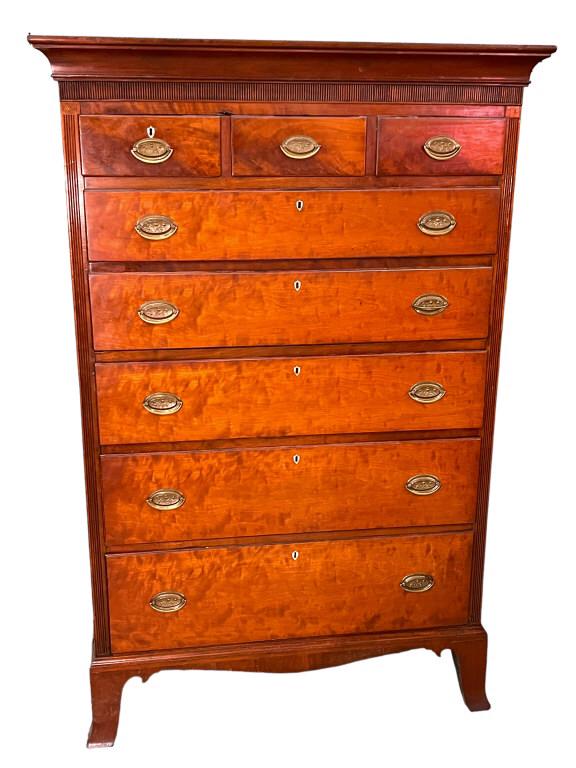 Figured Cherry Chippendale High Chest (1 of 5)