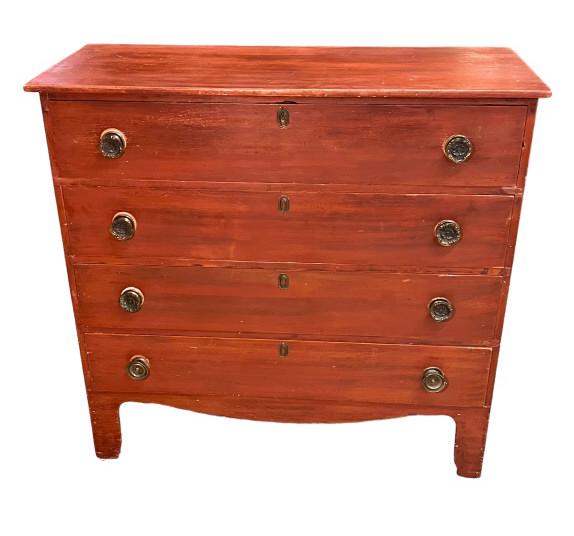 Grain Painted 4 Drawer Chippendale Chest (1 of 4)